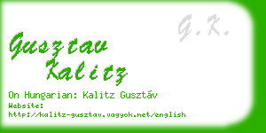 gusztav kalitz business card